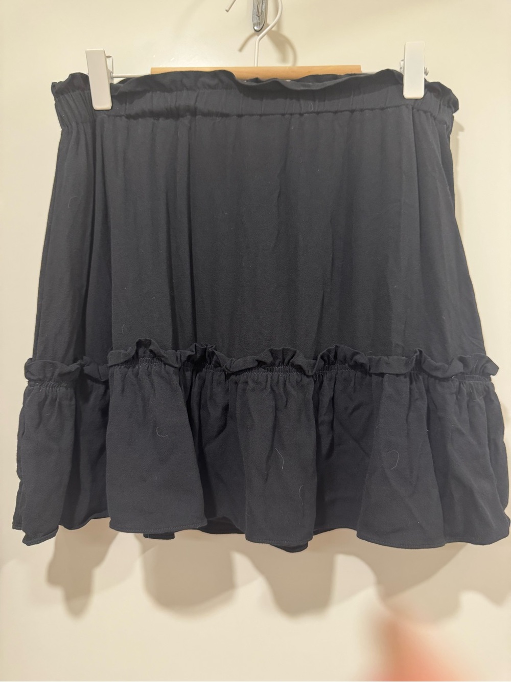 Sunday Best Black Ruffle-Hem Mini Skirt